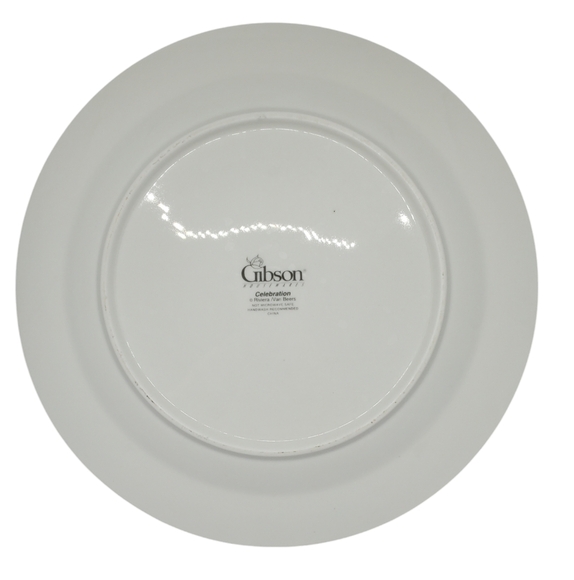 Gibson Designs Vtg Celebration Dinner Plate Gold Snowflakes Deer 2001 Pre-Owned - Picture 8 of 10